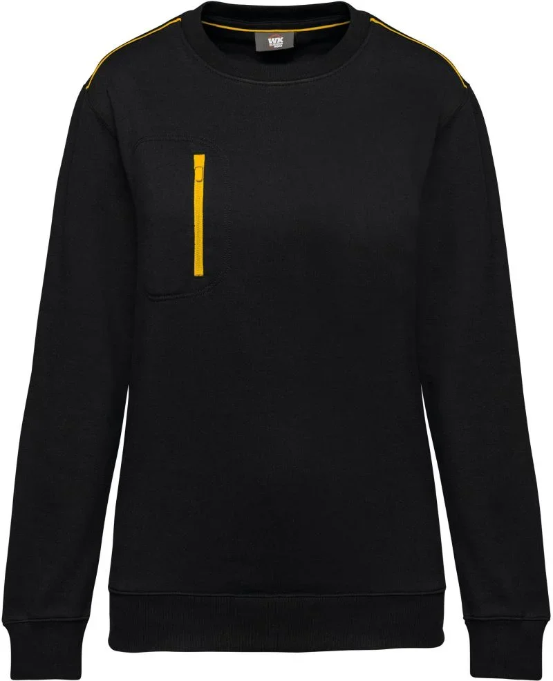 Kariban WK 403 – Workwear Sweater "Day-to-Day" – Black/Yellow