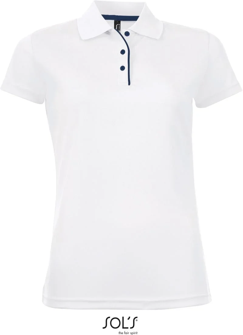 SOL's Collection Performer Women – Damen Piqué Sport Polo – White