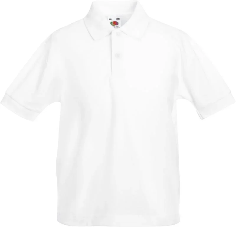 Fruit of the Loom Kids 65/35 Polo – Kinder Piqué Polo – White