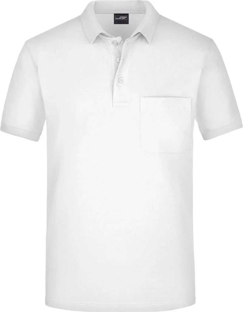James & Nicholson JN 922 – Piqué Polo mit Brusttasche – White