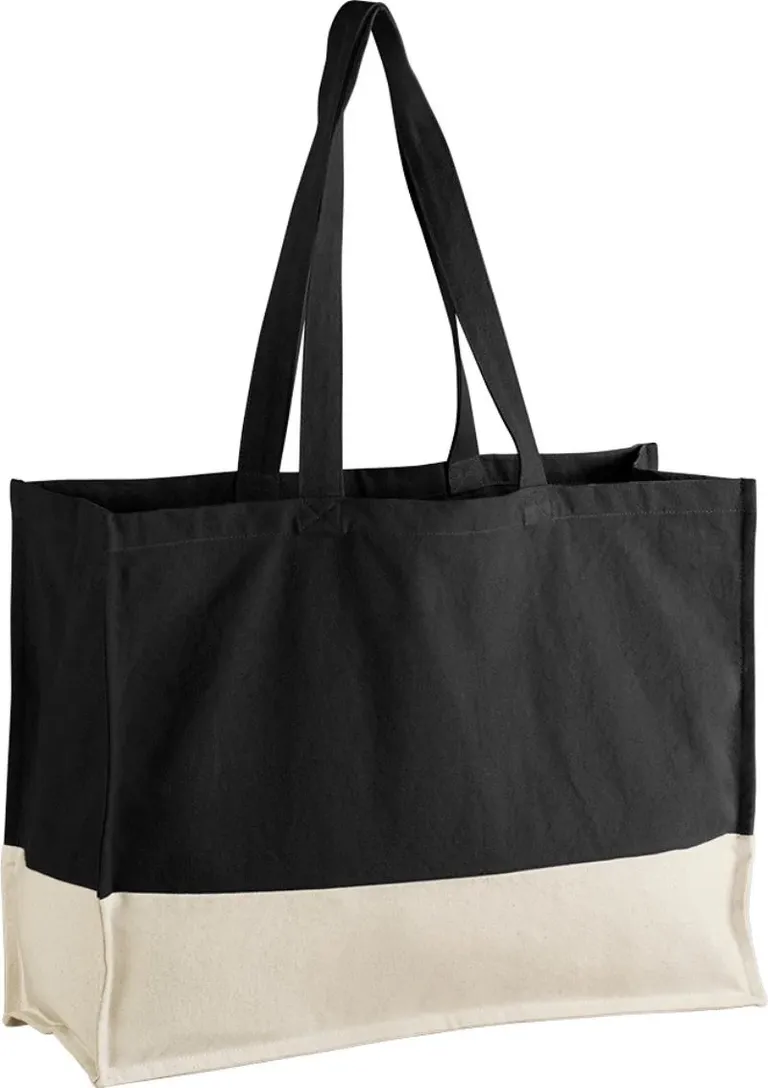 Westford Mill W 858 – EarthAware® Bio-Baumwoll Shopper – Black/Natural
