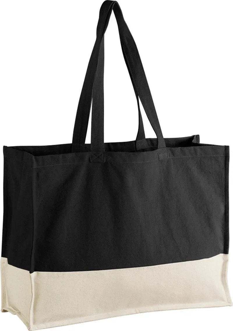 Westford Mill W 858 – EarthAware® Bio-Baumwoll Shopper – Black/Natural