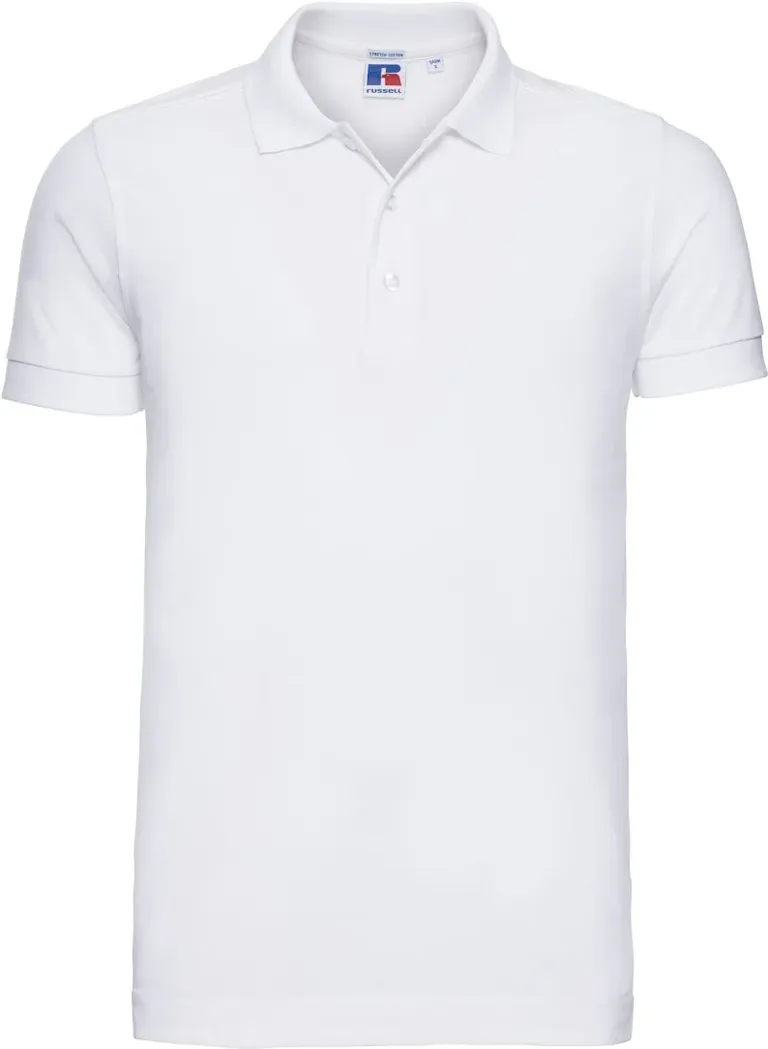 Russell Athletic 566M – Herren Stretch Piqué Polo – White