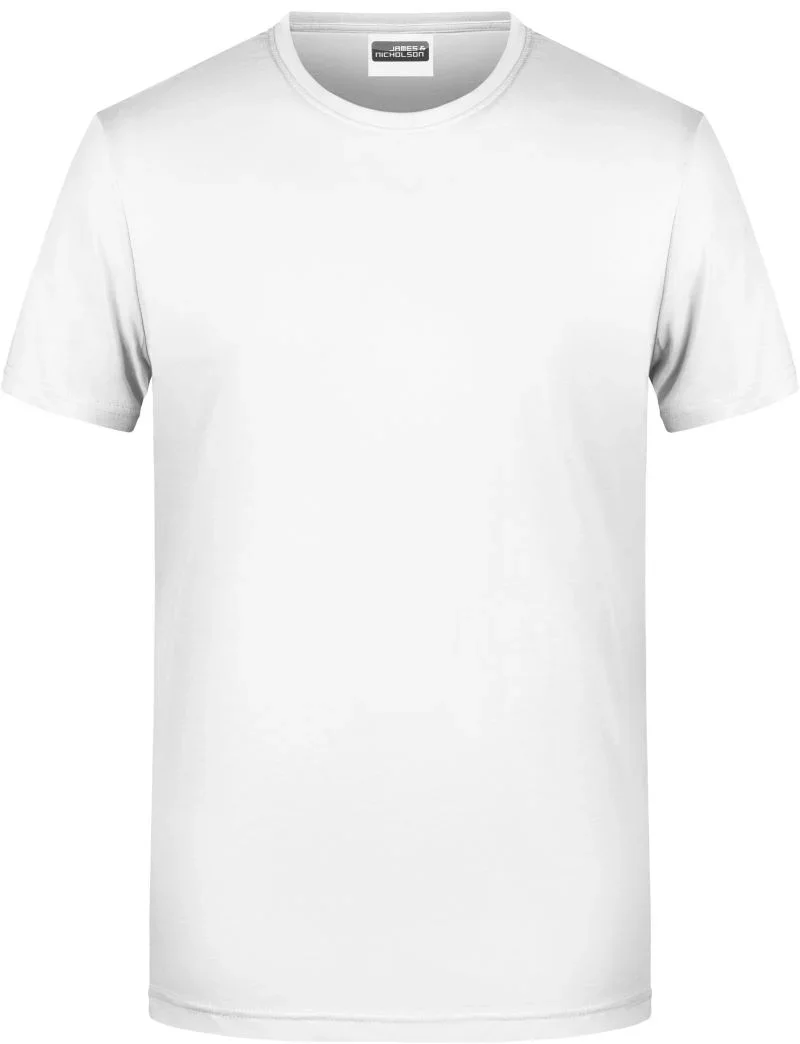 James & Nicholson 8008 – Herren Bio T-Shirt – White