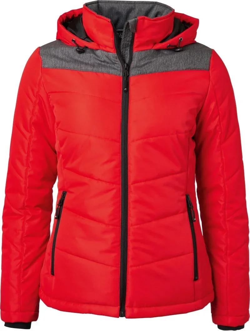 James & Nicholson JN 1133 – Damen Winterjacke – Red/Anthracite Melange