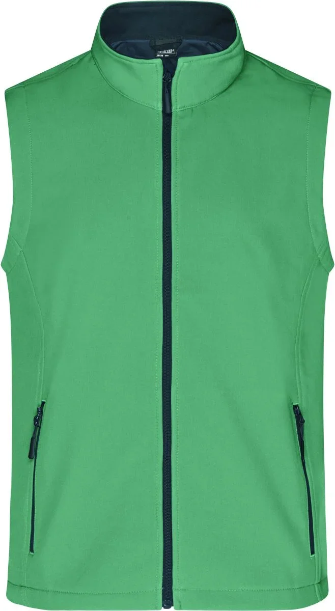 James & Nicholson JN 1128 – Herren 2-Lagen Promo Softshell Gilet – Green/Navy