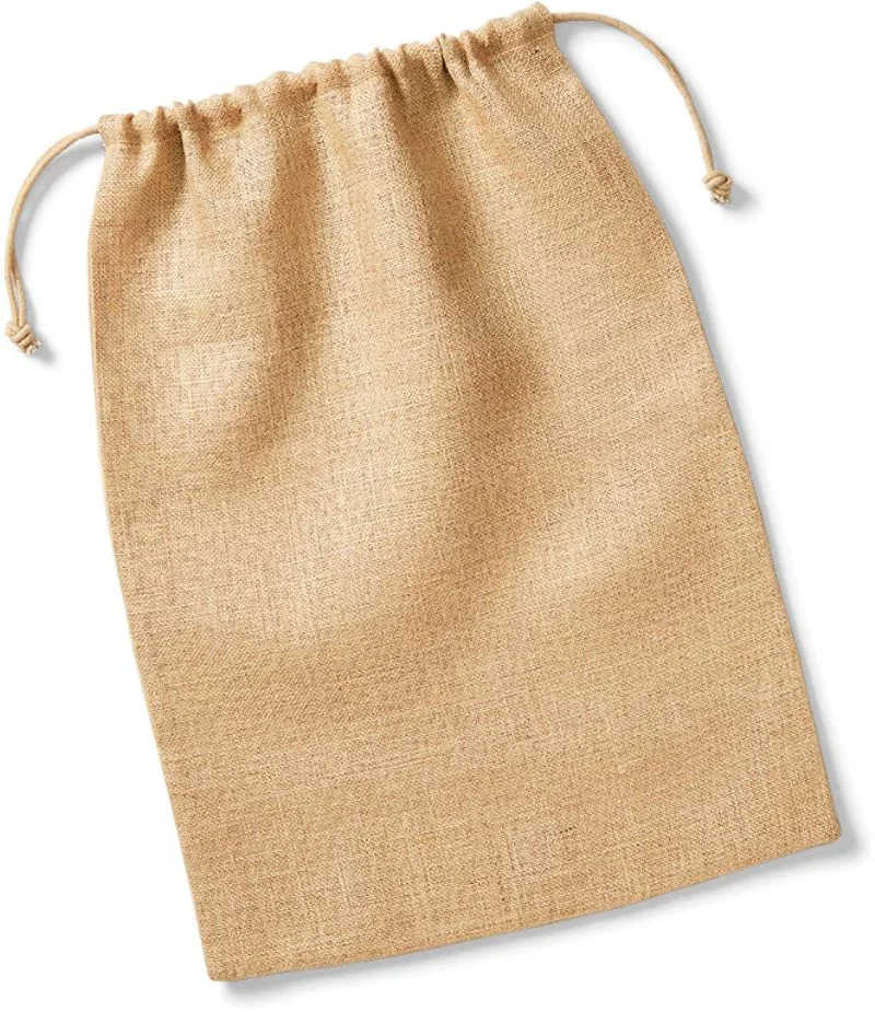 Westford Mill W 415 – Jute Tasche mit Zugkordel – Natural