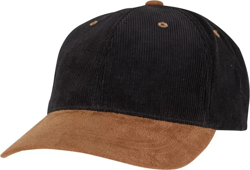 Flexfit 9279 – 6 Panel Kappe "Corduroy Suede" – Black/Caramel