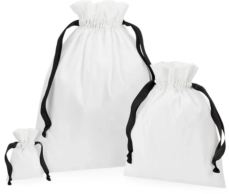 Westford Mill W 121 – Baumwolltasche mit Geschenkband – Soft White/Black