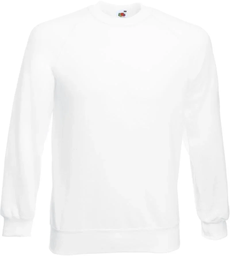 Fruit of the Loom Classic Raglan Sweat – Raglan Sweater – White
