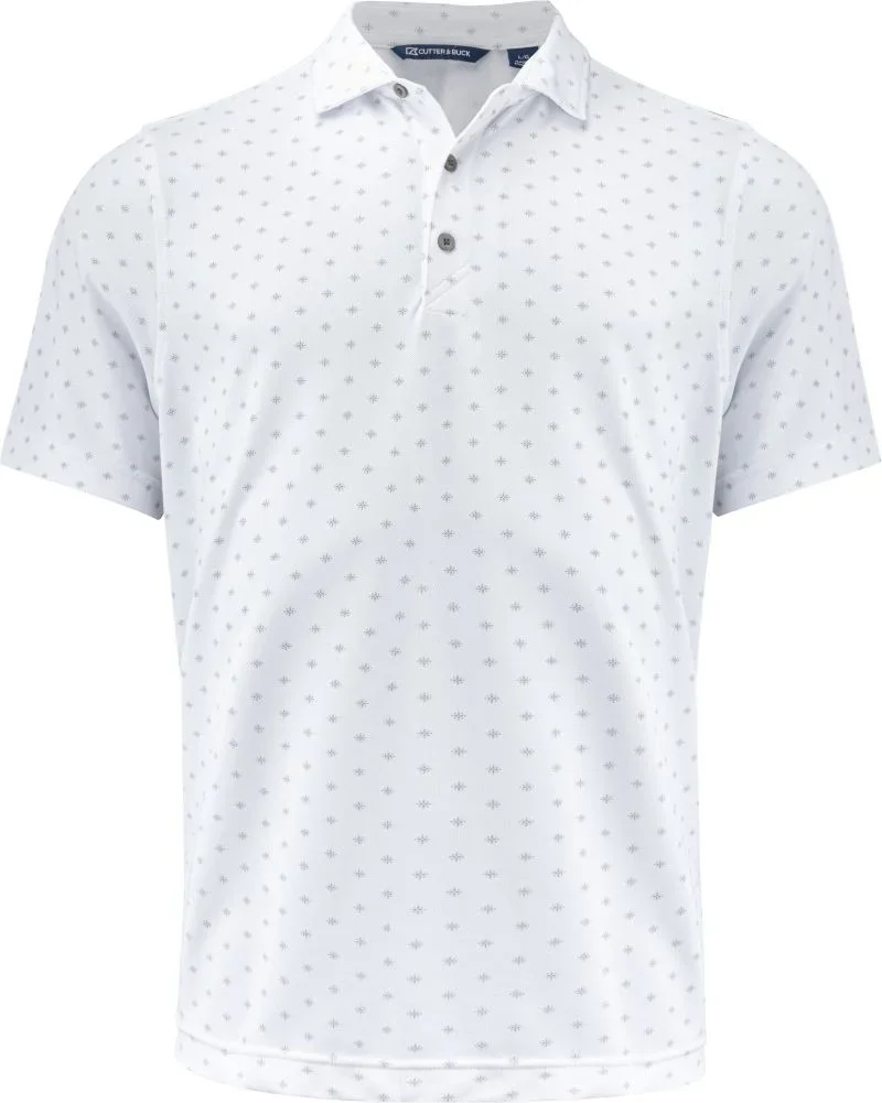 Cutter & Buck Virtue Polo Printed Men – Herren Funktions Polo "Printed" – White