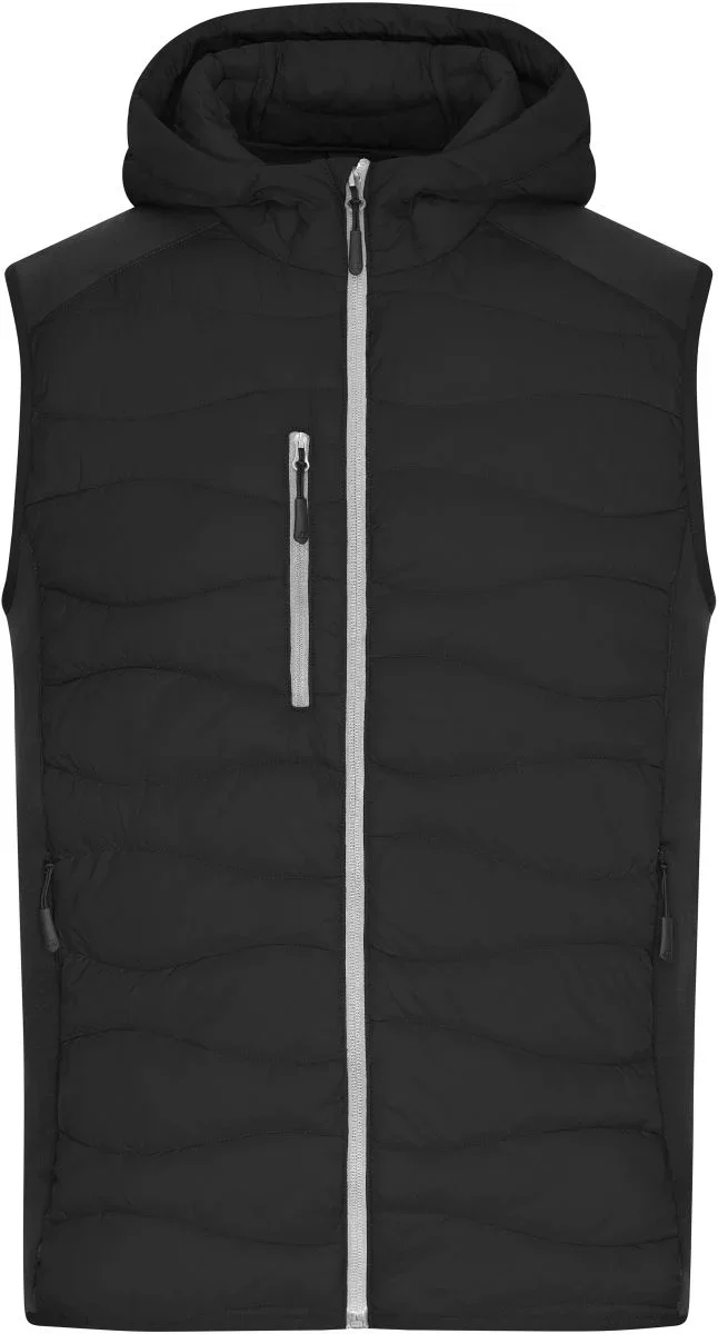 James & Nicholson JN 1328 – Herren Stretch Fleece Bodywarmer – Black/Black