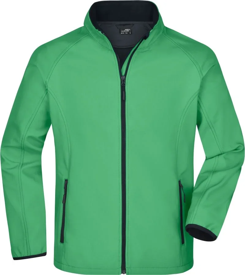 James & Nicholson JN 1130 – Herren 2-Lagen Promo Softshell Jacke – Green/Navy