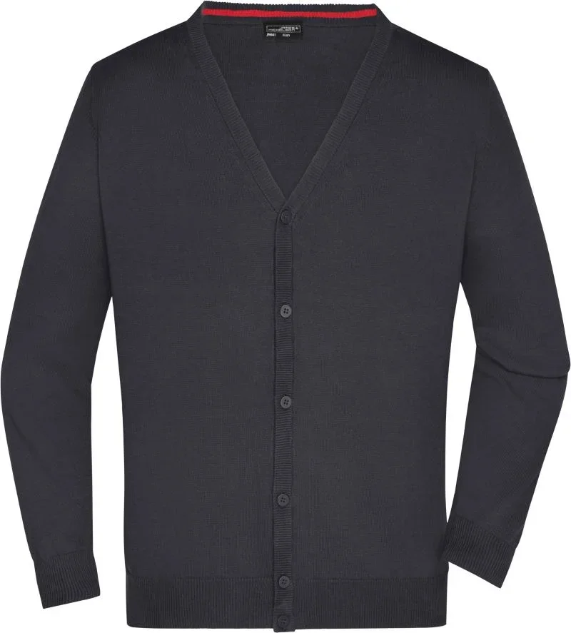 James & Nicholson JN 661 – Herren V-Ausschnitt Strickjacke – Black