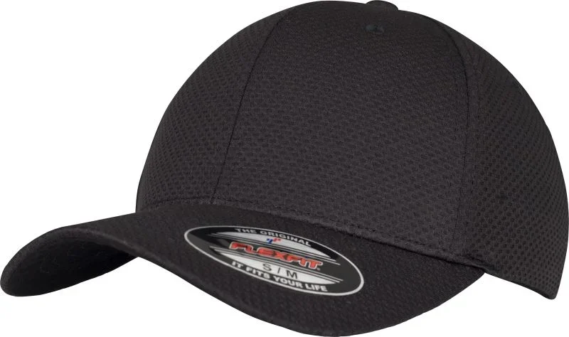 Flexfit 6584 – 6 Panel Jersey Kappe "3D Hexagon" – Black