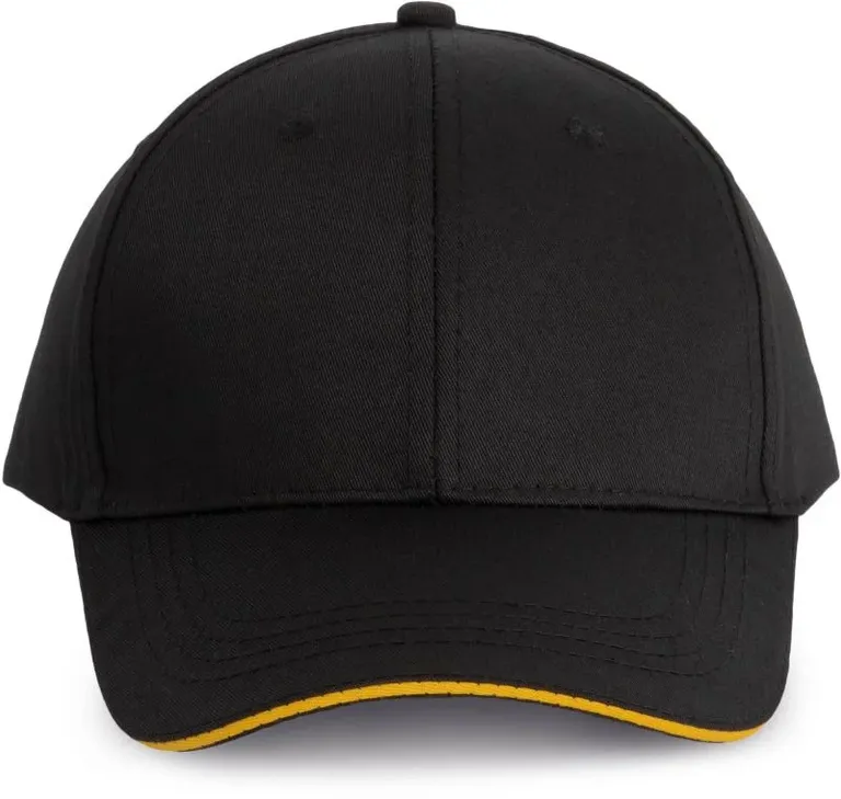 Kariban WKP 145 – 6 Panel Kappe – Black/Yellow