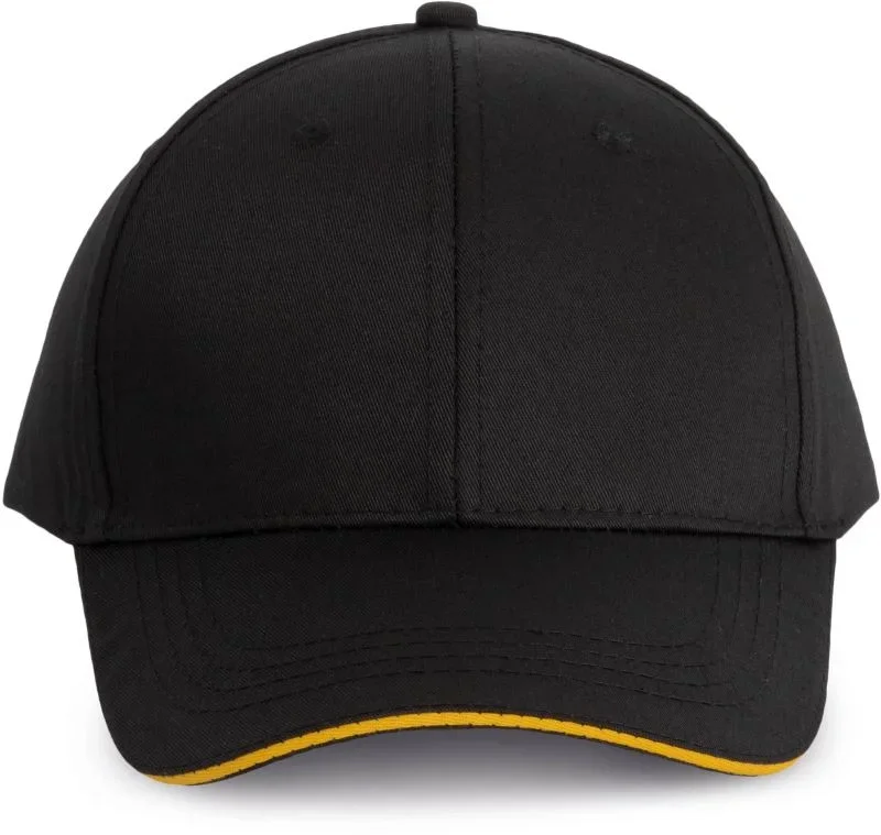 Kariban WKP 145 – 6 Panel Kappe – Black/Yellow