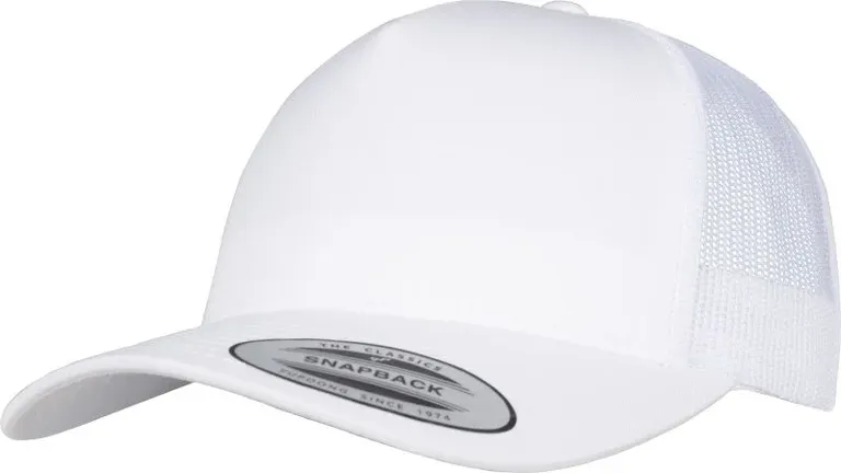 Flexfit 6506 – 5 Panel Retro Trucker Kappe – White