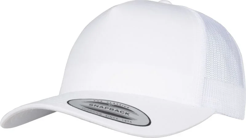 Flexfit 6506 – 5 Panel Retro Trucker Kappe – White