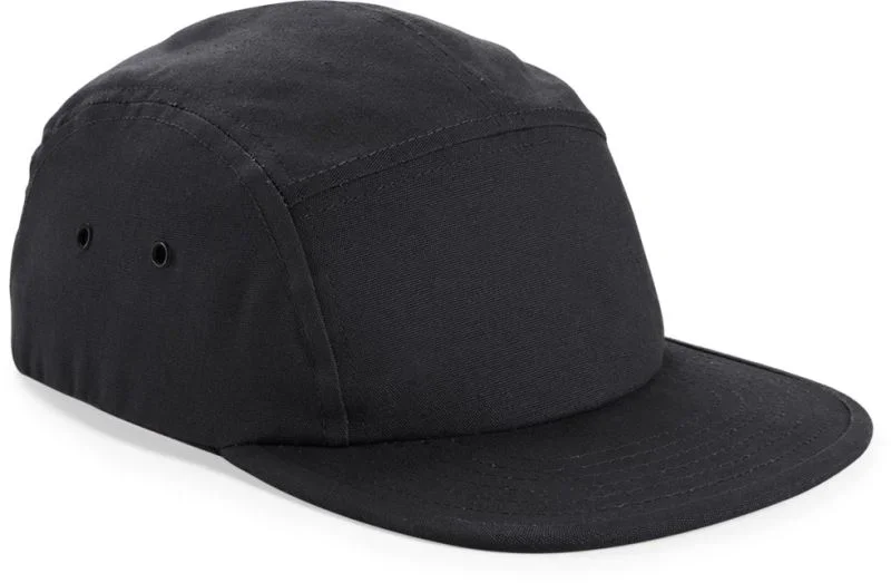 Beechfield B 654 – 5 Panel Canvas Kappe "Camper" – Black