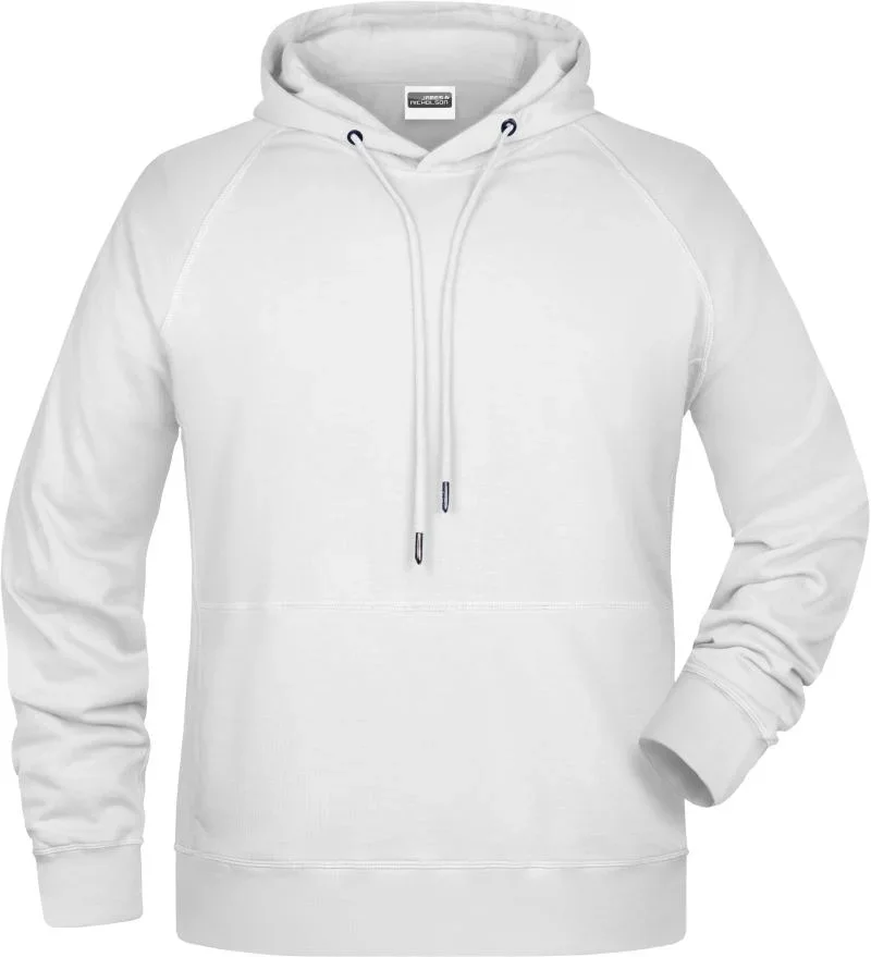 James & Nicholson 8024 – Herren Raglan Kapuzen Sweater – White