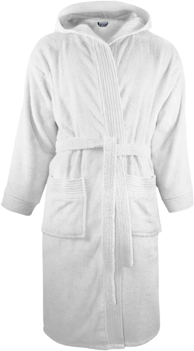 The One Towelling Bathrobe hooded – Kapuzen Bademantel – White