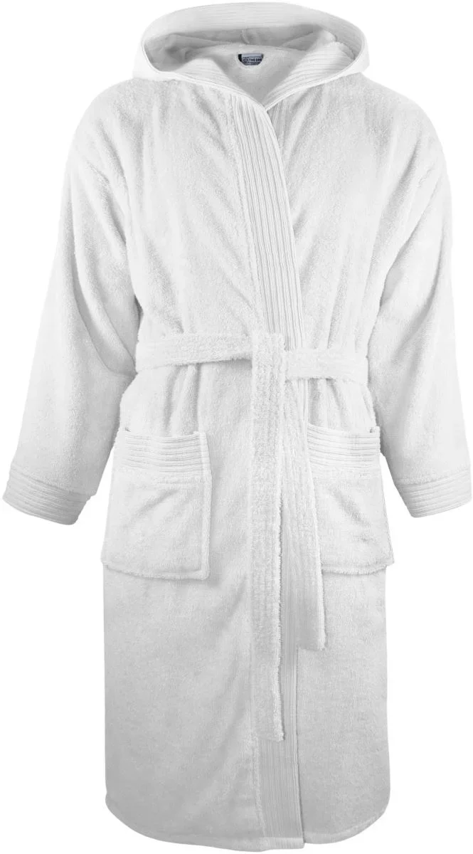 The One Towelling Bathrobe hooded – Kapuzen Bademantel – White