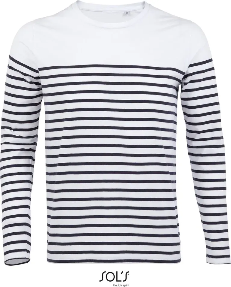 SOL's Collection Matelot LSL Men – Herren T-Shirt langarm gestreift – White/Navy