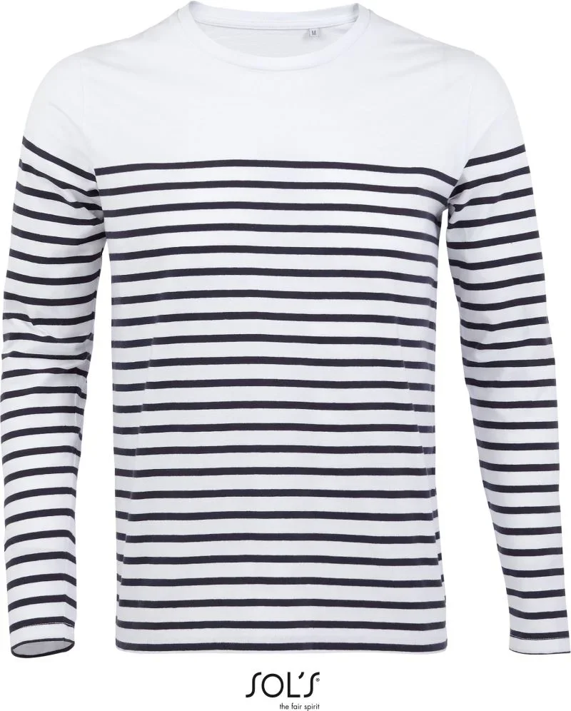 SOL's Collection Matelot LSL Men – Herren T-Shirt langarm gestreift – White/Navy