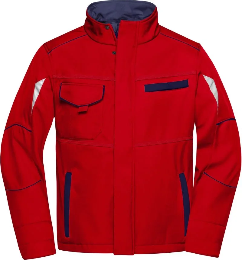James & Nicholson JN 851 – Workwear Sommer Softshell Jacke - Color – Red/Navy