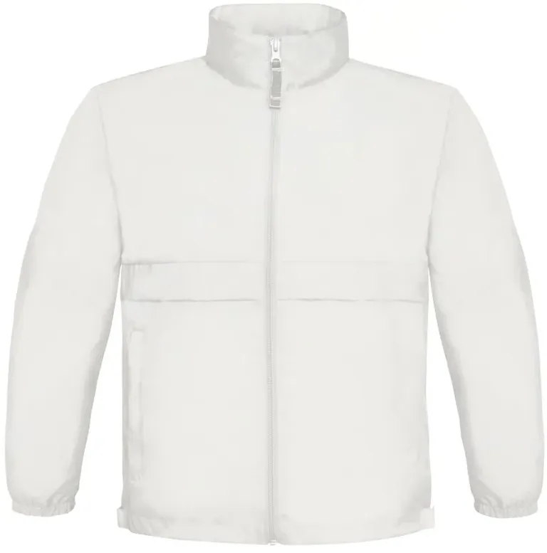 B&C Collection Sirocco – Ungefütterter Kinder Windbreaker – White