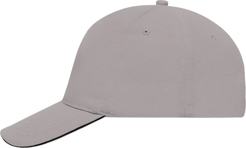 Myrtle Beach MB 35 – 5 Panel Sandwich Kappe – Light Grey/Black