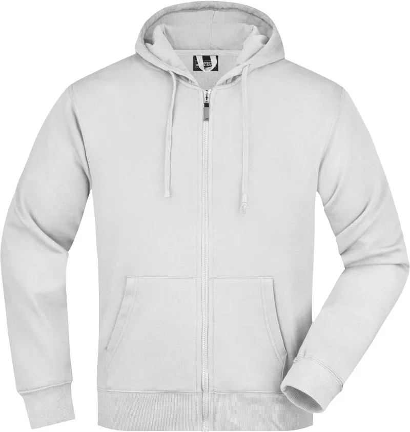 James & Nicholson JN 42 – Herren Kapuzen Sweatjacke – White