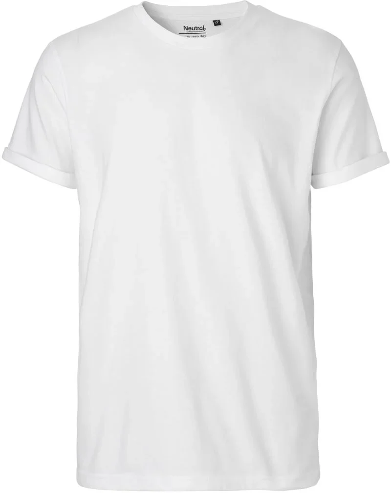 Neutral O 60012 – Herren Bio T-Shirt mit Umschlag – White
