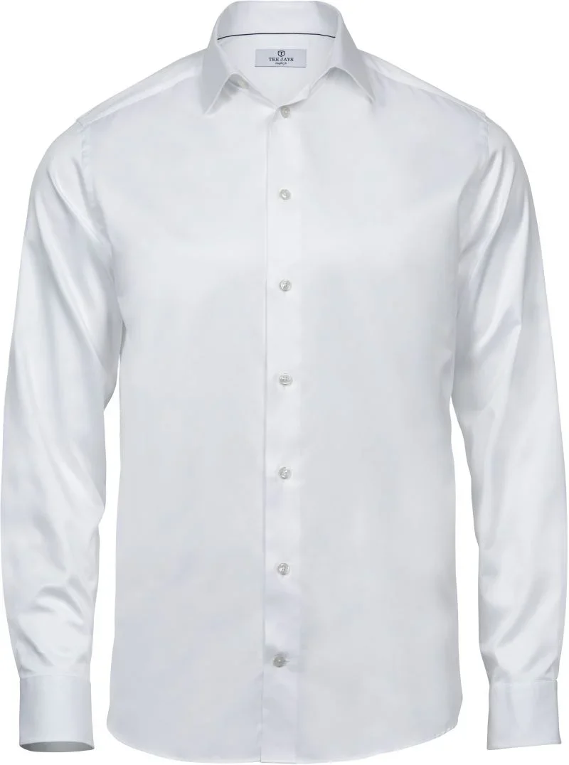 TEE JAYS TJ 4020 – Luxus Twill Hemd langarm – White