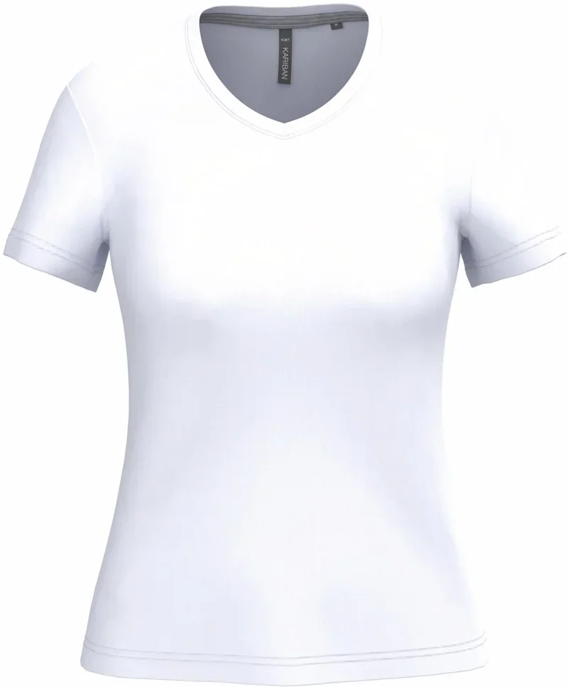 Kariban K 381 – Damen V-Ausschnitt T-Shirt – White