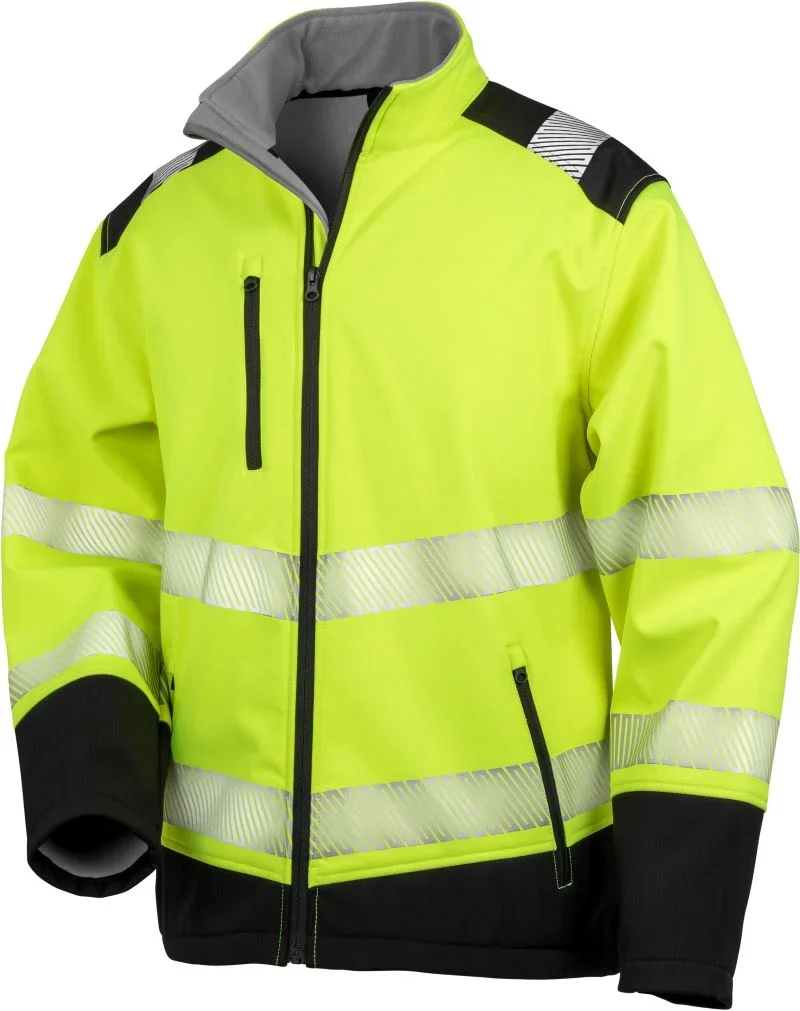 Result R 476X – Sicherheits Softshell Jacke – Fluorescent Yellow/Black