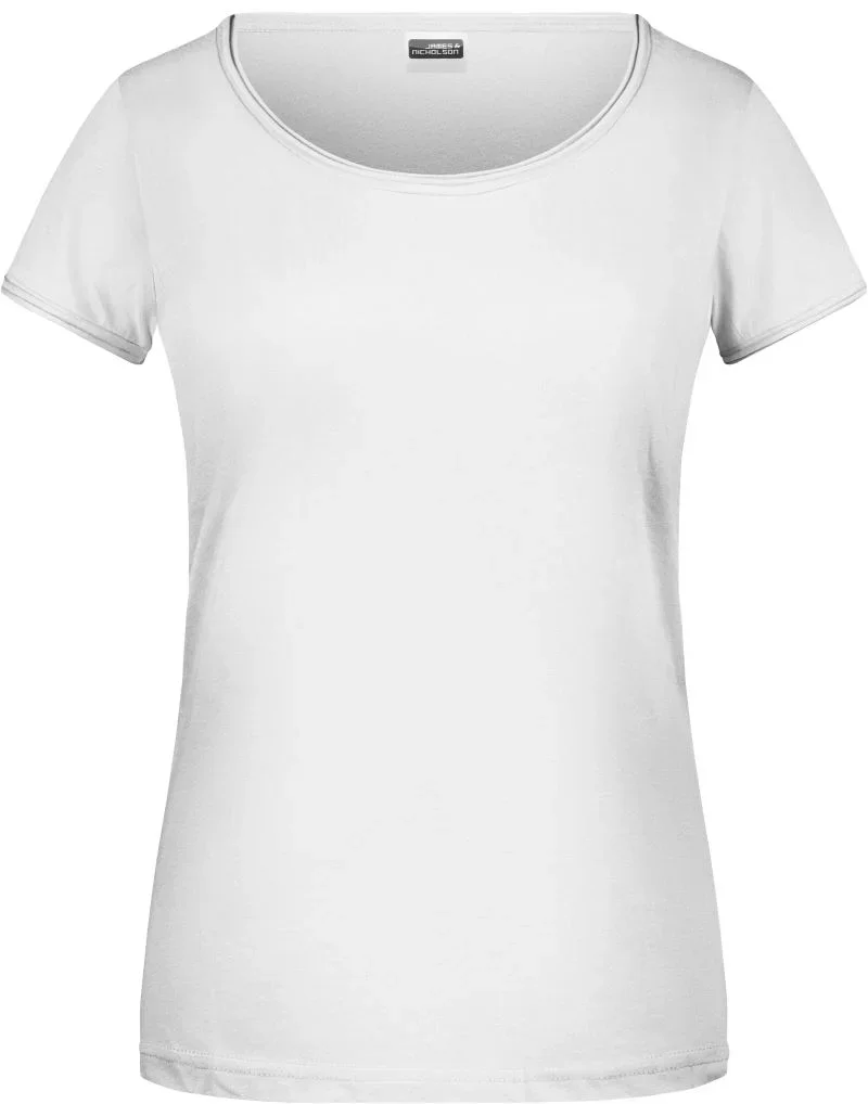 James & Nicholson 8001 – Damen Bio T-Shirt – White