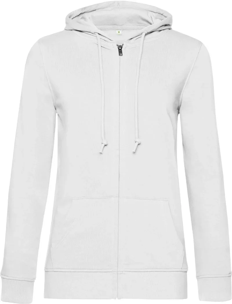 B&C Collection Inspire Zipped Hood – Damen Kapuzen Sweatjacke – White