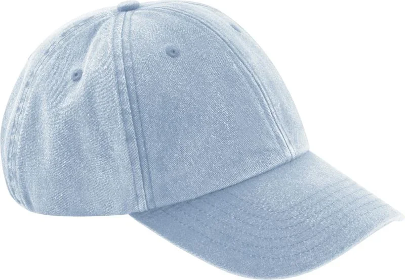 Beechfield B 655B – Kinder 6 Panel Niedrigprofil Kappe – Vintage Light Blue