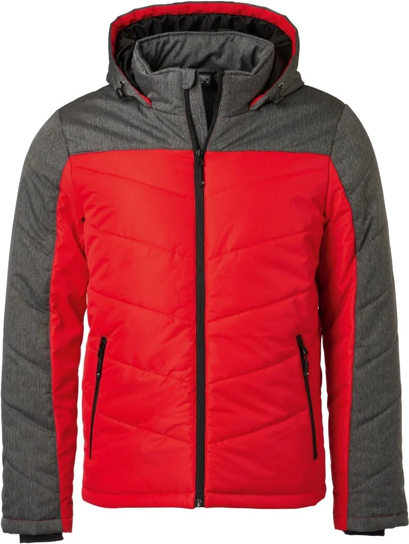 James & Nicholson JN 1134 – Herren Winterjacke – Red/Anthracite Melange