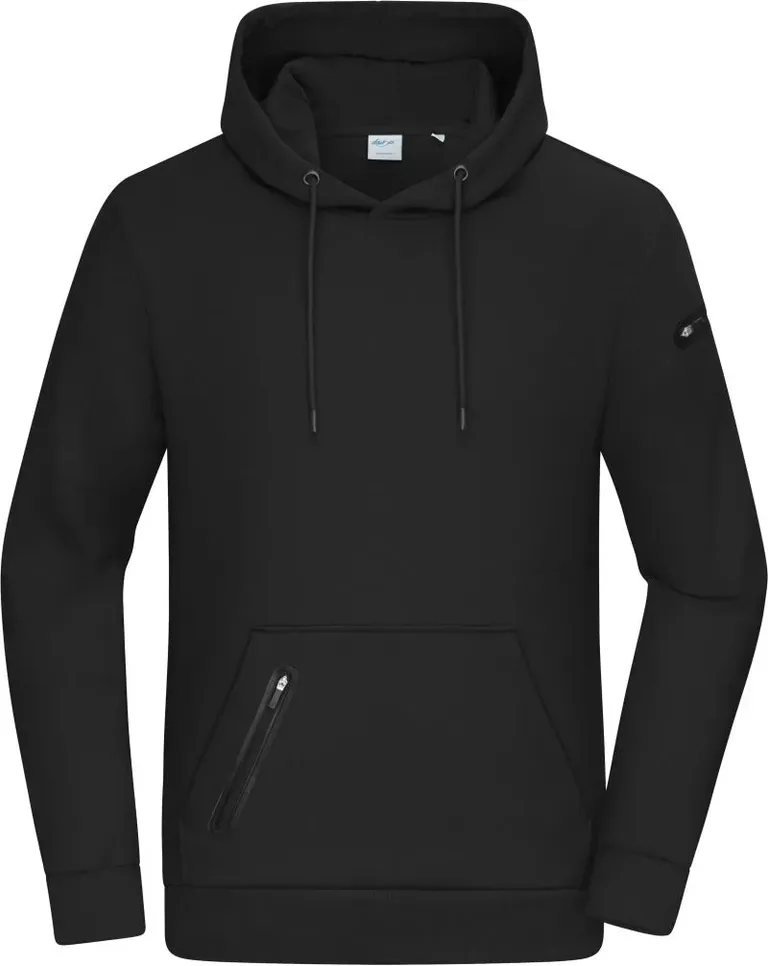 James & Nicholson 8046 – Herren Interlock Kapuzen Sweater – Black