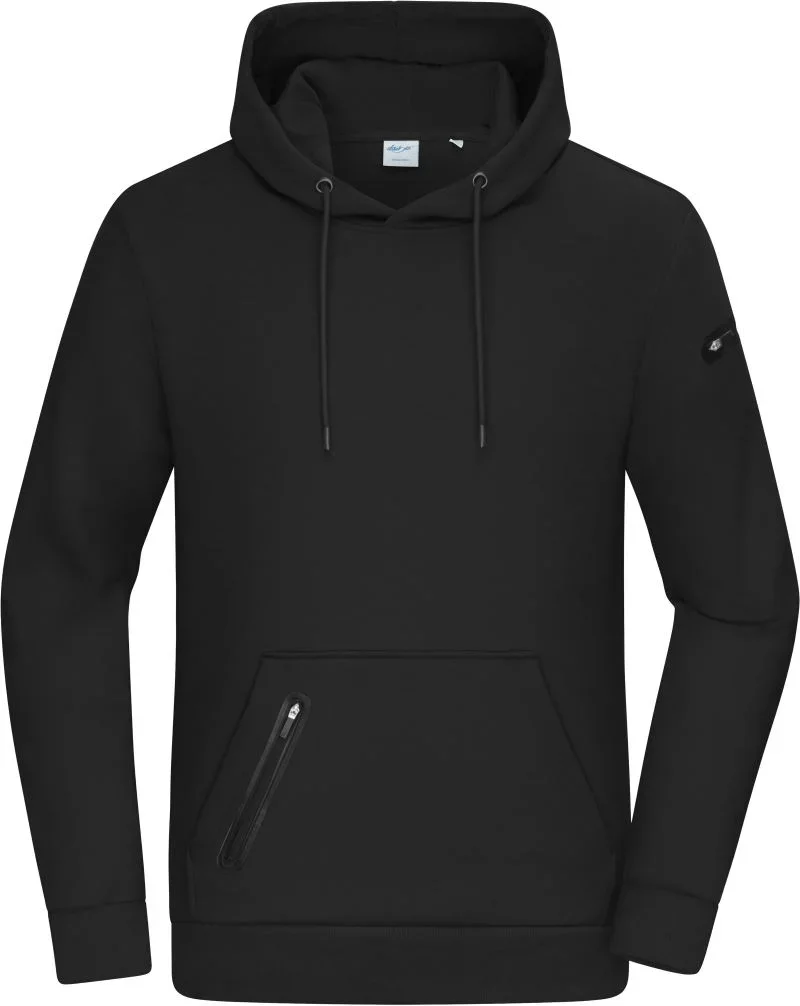 James & Nicholson 8046 – Herren Interlock Kapuzen Sweater – Black