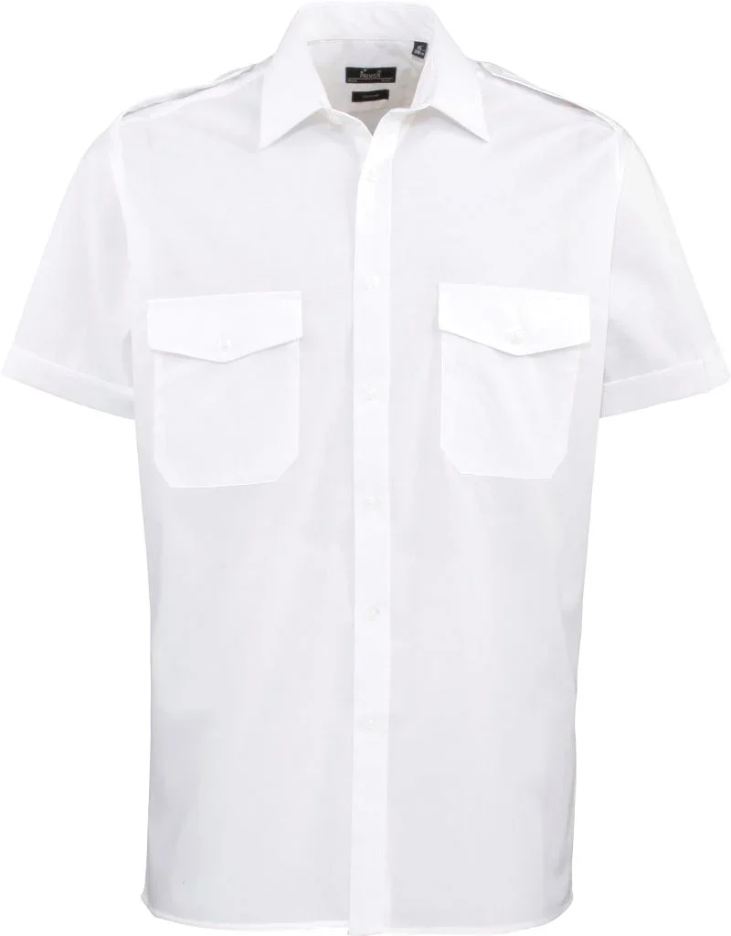 Premier PR 212 – Piloten Hemd kurzarm – White