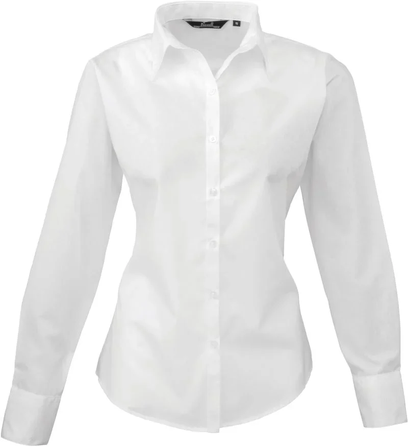 Premier PR 300 – Popeline Bluse langarm – White