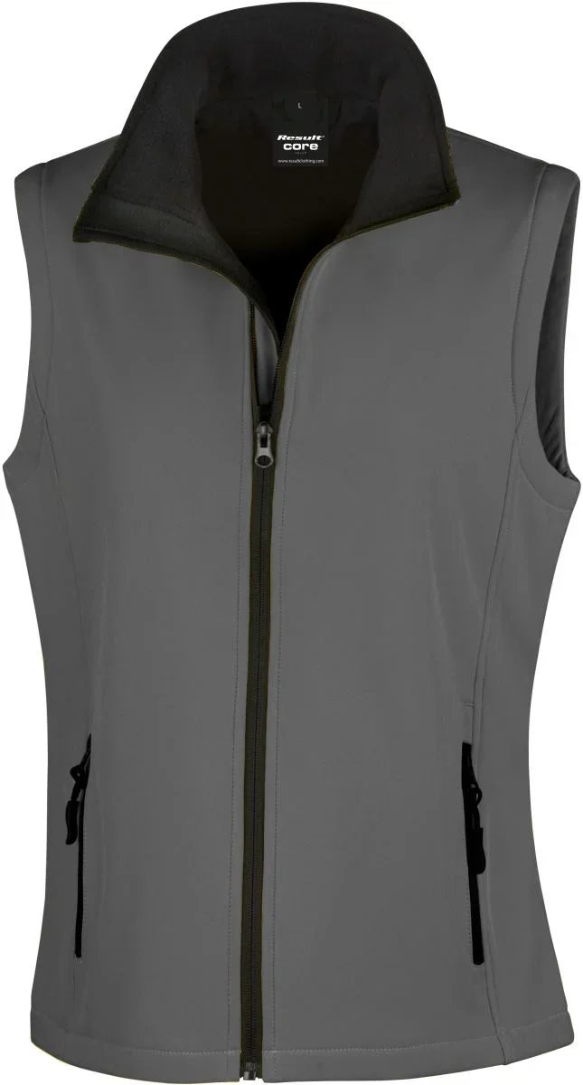 Result R 232F – Damen 2-Lagen Softshell Gilet "Printable" – Charcoal/Black
