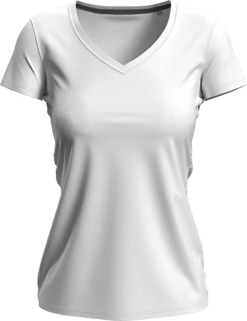 Stedman Stretch-T V-neck Women – Damen V-Ausschnitt T-Shirt – White