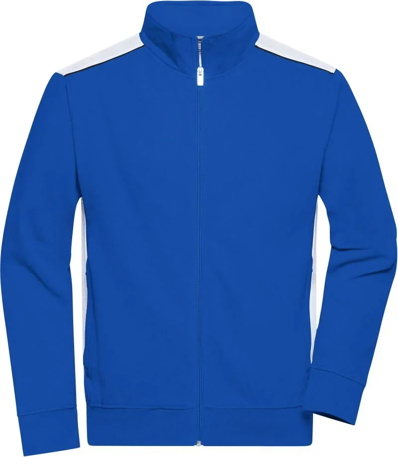 James & Nicholson JN 870 – Herren Workwear Sweat Jacke - Color – Royal/White