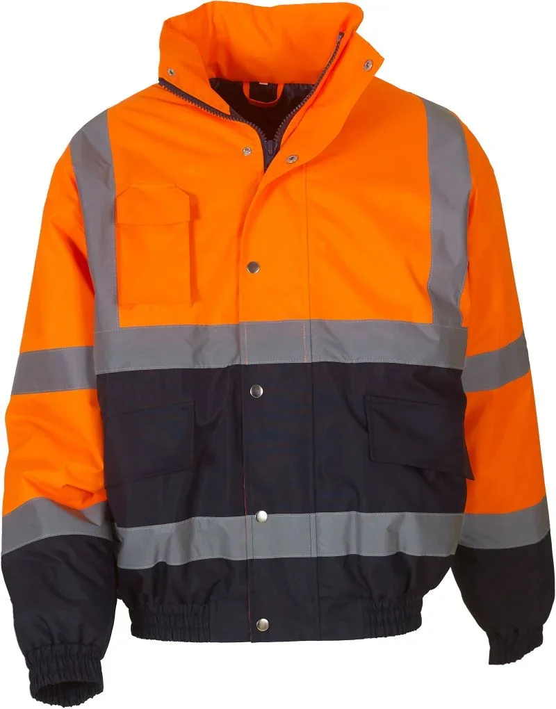 Yoko HVP 218 – Hi-Vis Bomber Jacke – Hi Vis Orange/Navy