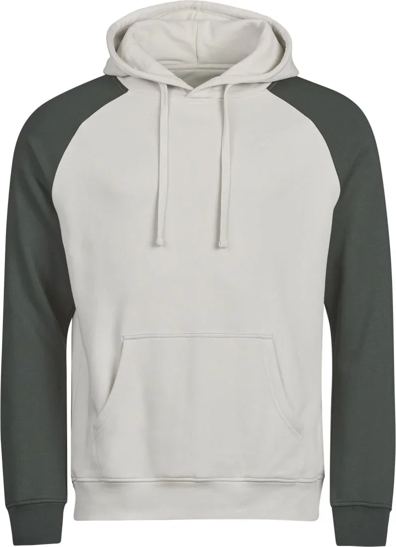 TEE JAYS TJ 5156 – Kapuzen Sweater 2-farbig "Unlabeled" – Cement/Dark Green